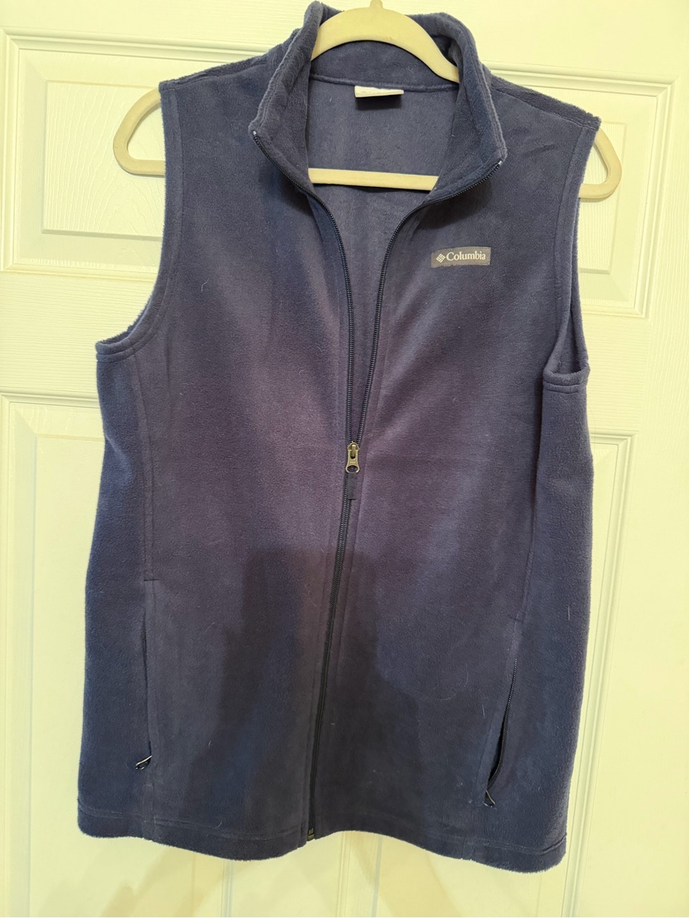 Columbia Dark Navy Fleece Vest with Logo